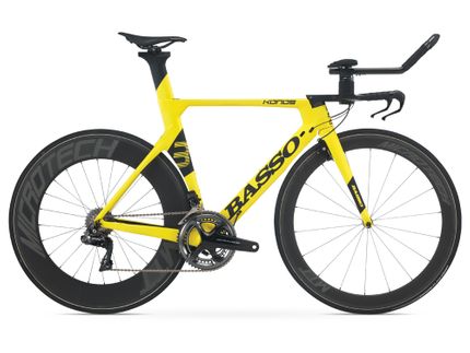 Basso Konos - TT/Tri - Yellow - Shimano Dura ACE DI2 / Microtech MTT 50/88 Carbon Tubular - Vejl. pris kr. 62.900,-